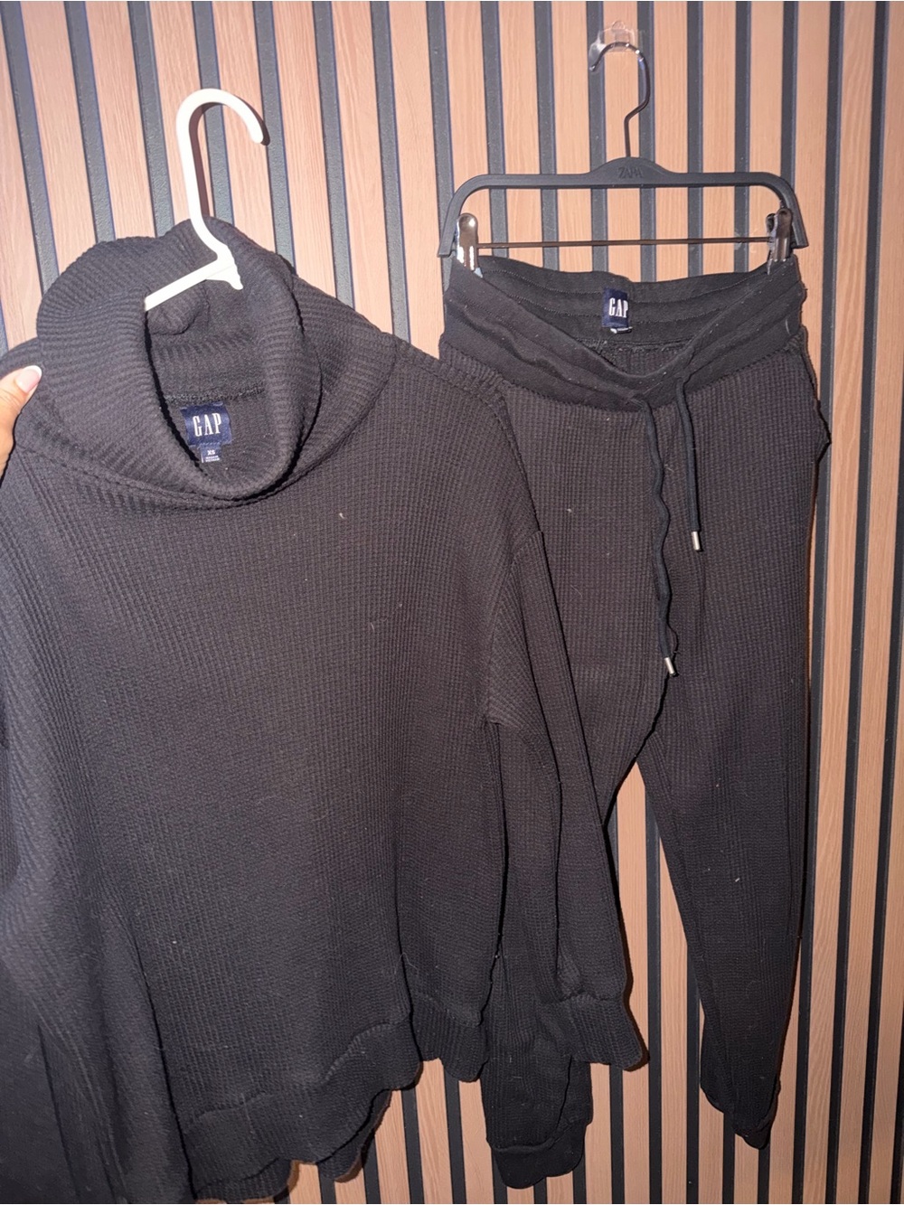 GAP Black Ribbed Thermal Loungewear Top